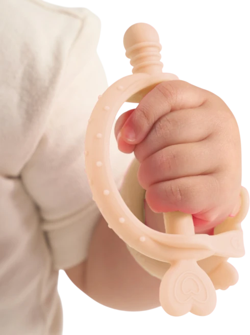 심통 실리콘 국민 손목 아기 큐피드 치발기 보관케이스포함, 베이지, 1개 - 쿠팡