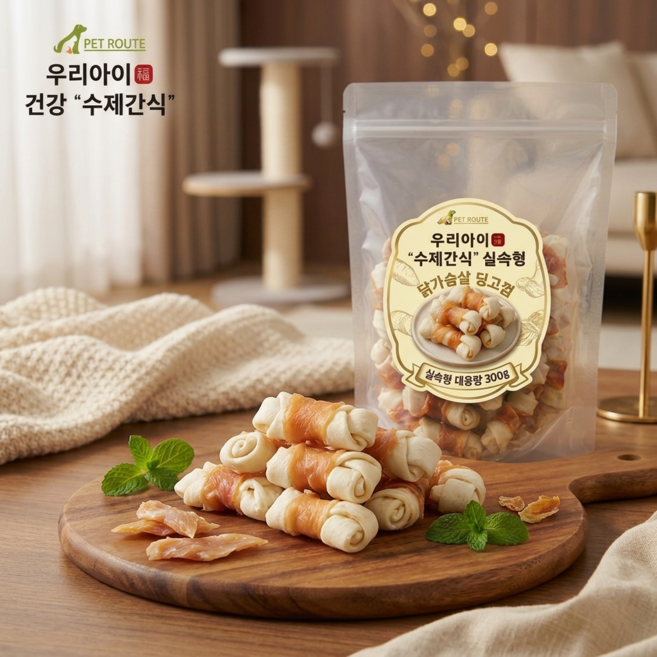 펫루트 우리아이 "수제간식" 실속형, 300g, 1개, 닭가슴살/딩고껌