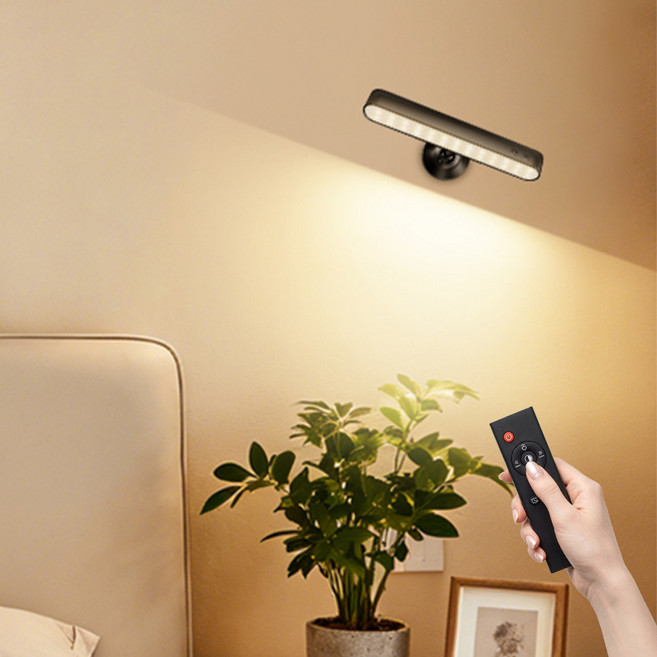 HK sell 로운 RGB 충전식 조명 무타공 회전형 리모컨 밝기조절, 화이트