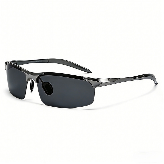프리파워 운전 선글라스 메탈 프레임 편광 선글라스 초경량 선글라스 자외선 차단 야외여행 패션 선글라스 (운전 등산 낚시) 마치 안 쓴 듯 편안 고급케이스포함, 그레이gray(프레임)+그레이gray(렌즈), 1개