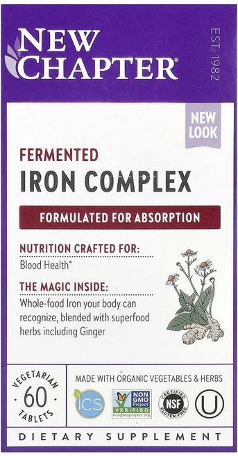 New Chapter 발효 철분 복합체 베지 정제 60정, NewChapter발효철분복합체베지정제60정, 1개 - 쿠팡