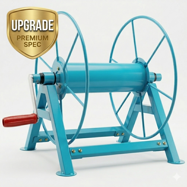 맥스플로우 더 튼튼한 농약호스릴 농업용 호스릴 100m 권취기 고압분무기 호스릴정리기, 딥 스카이블루 풀세트, 1개