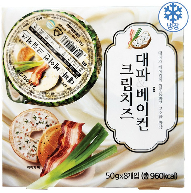 대파 베이컨 크림치즈, 8개, 50g