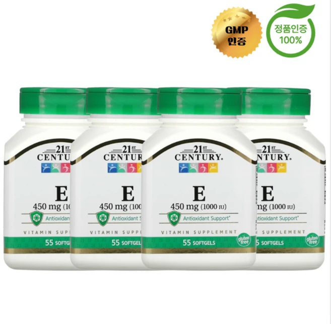 2+2 21세기 센트리 비타민E 450mg 1000IU 소프트젤 55정, 4개 - 쿠팡