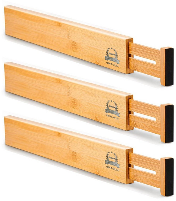 노틈 원목 길이조절 서랍칸막이 소형, 3개