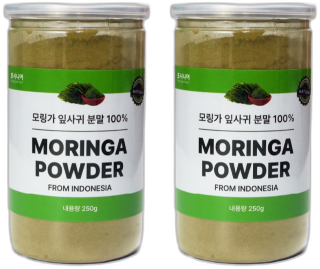 포시니어 100% 모링가잎 분말 모링가잎 가루, 2개, 250g