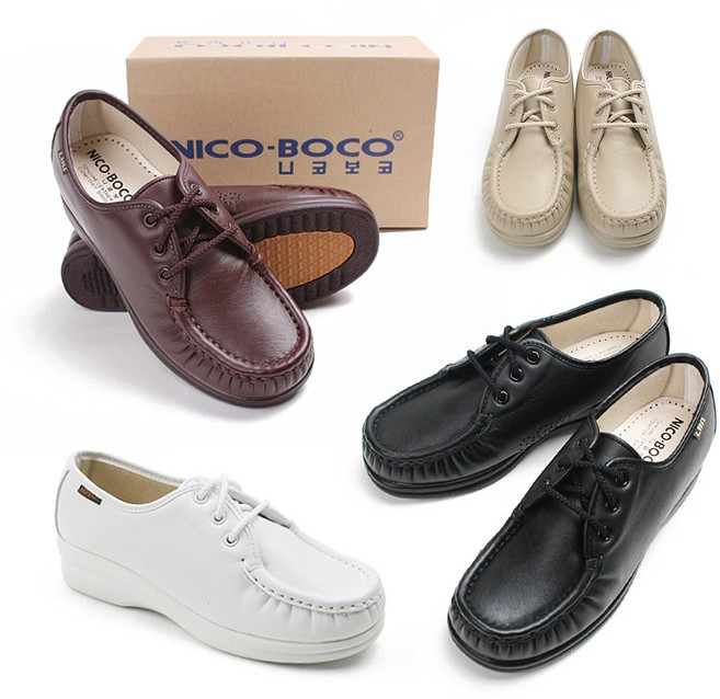 이에스슈즈 니코보코 여성 천연가죽 쿠션단화 로퍼 컴포트화 간호화 효도신발 - CW-001