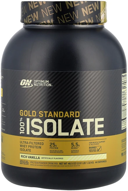 옵티멈뉴트리션 Gold Standard 100% Isolate 리치 바닐라 맛 1.32kg(2.91lb), 1개 - 쿠팡