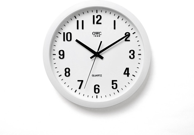 오더블유씨 베이직 입체 벽시계 OT912BK, 화이트(OT912WH)