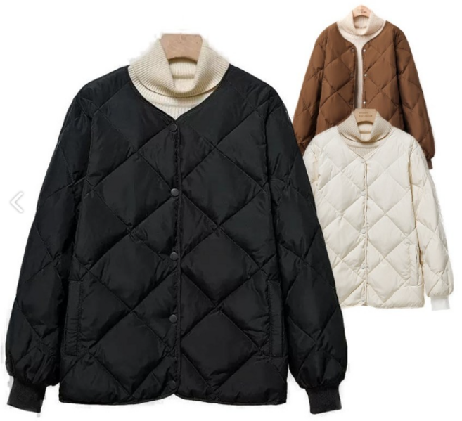 여성 오버핏 누빔 패딩점퍼 두꺼운 볼륨감 빅사이즈 점퍼