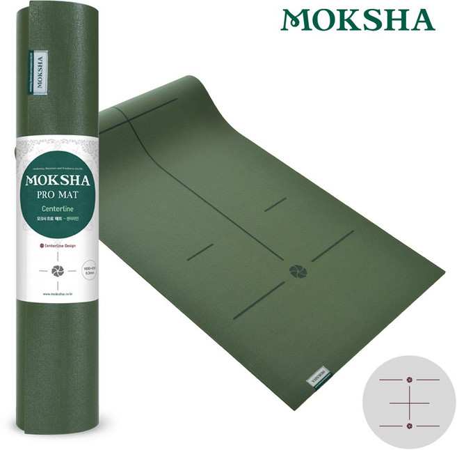 모크샤 프로매트 센터라인-카키/ 대만산 고밀도 요가매트, 카키, 1개