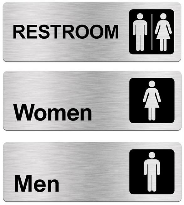 세븐락 알루미늄 UV코팅 화장실(남 여 공용) 안내 표지판, 1개, RESTROOM