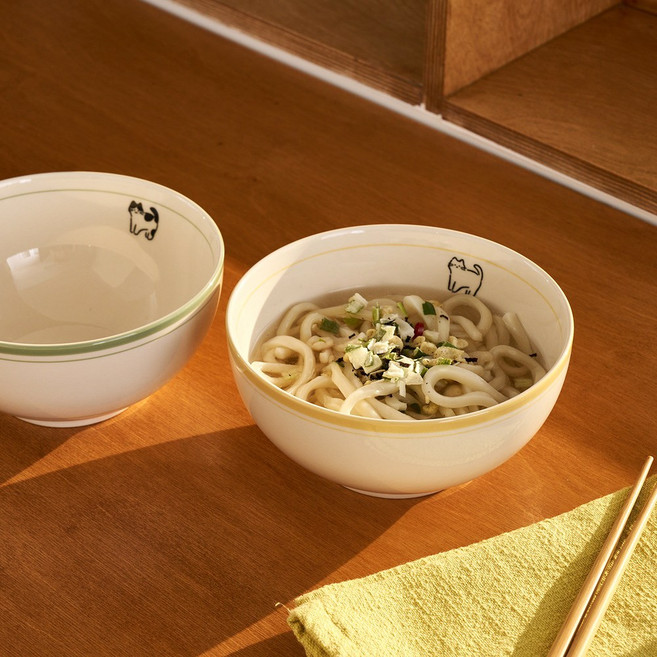 모던하우스 L 우리집뚱냥이 면기 D16.5 2P SET NK2326026, 단품, 1개