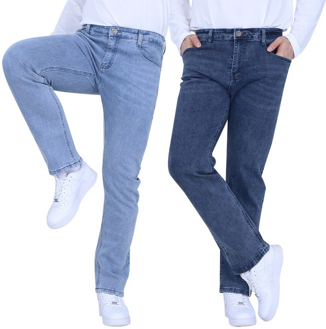 빌리언즈 봄 여름 중년 청바지 스판 작업복