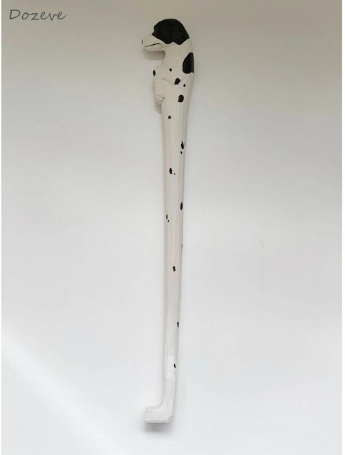 Dozeve 동물형 나무 효자손 큐티 나무 조각 장식품, 달마시안