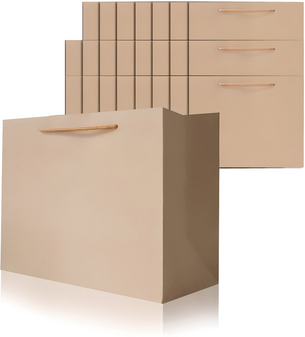 리드홈 크라프트 무지 와이드 쇼핑백 24p, 베이지, 24개