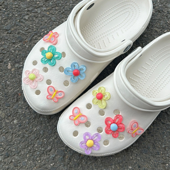 도림 알록달록 플라워 신발 꾸미기 파츠 세트 10p