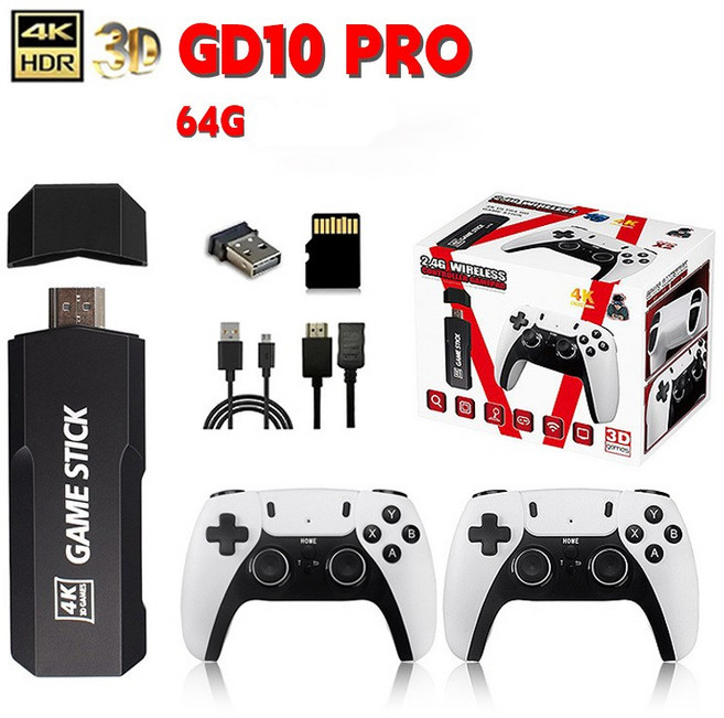 ANYOU 휴대용 4K 올인원 레트로 게임기 20000종 게임 즉시플레이 TV/PC/빔프로젝터 연결 듀얼 패드, GD10Pro
