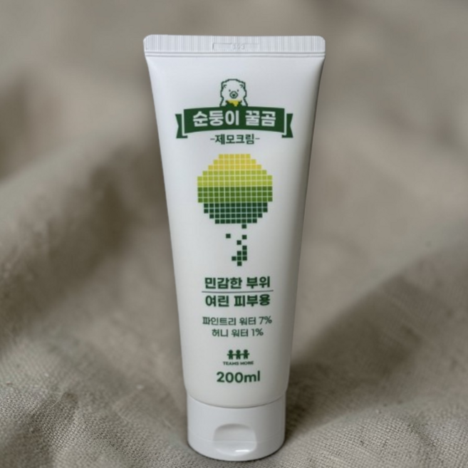 [셀프왁싱] 팀스모어 순둥이 꿀곰 제모크림 200ml 바디전체용 강력한제모력 즉각진정 매끈함유지 피부장벽강화 매끈한피부 살냄새향 민감피부사용가능 브라질리언&겨드랑이제모, 1개