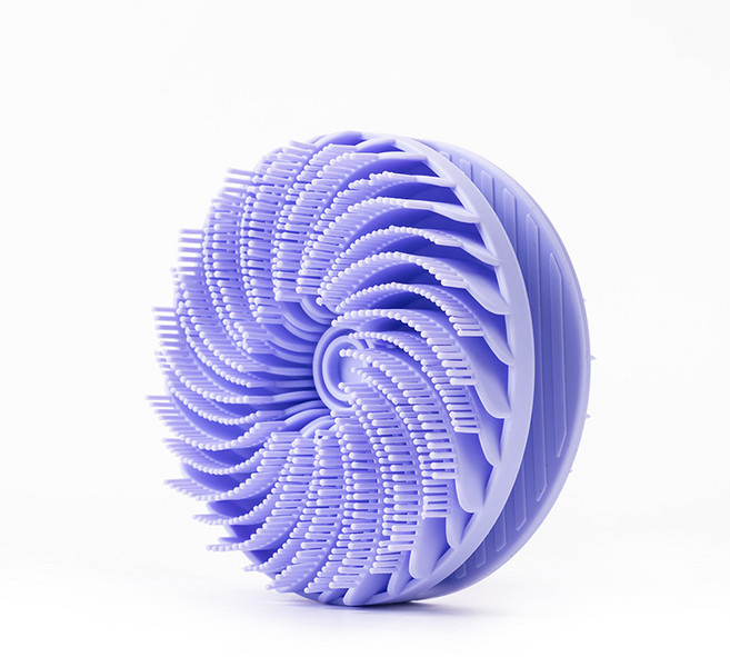 키히코 실리콘 샤워 브러쉬 바디 헤어 올인원 마사지, 퍼플, 1개, 1개입