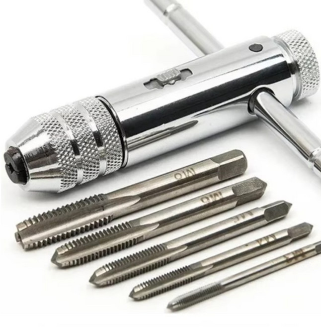 탭핑비트 탭핸들 나사선만들기 나사탭 5종세트(손잡이 미포함), 1세트