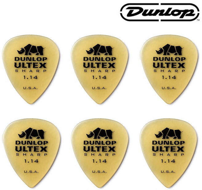 던롭 피크세트(6) 울텍스 샤프 물방울 기타피크 433R1.14 1.14mm, 1세트