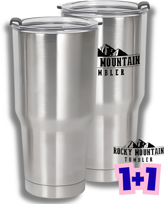 Jipong 900ml 대용량 스텐 텀블러 보온 보냉 진공(1+1), 2개, 실버