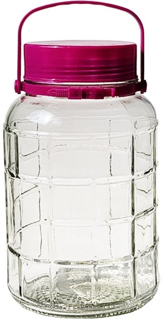 보니토 핸들 유리병 4L 매실병 과실주병 담금주병 효소병, 3개