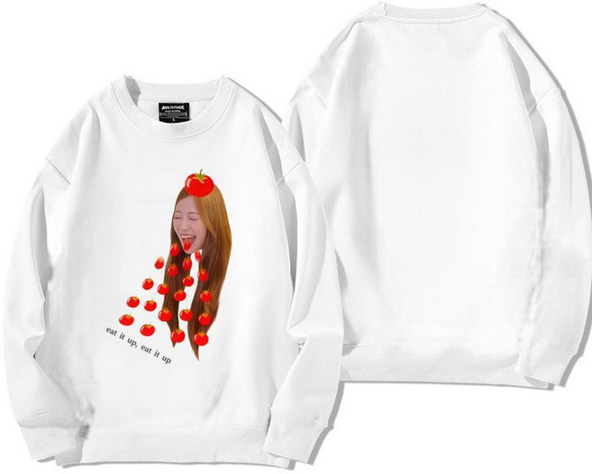 LESSERAFIM 金采源 中村一葉 周邊同款 印花 衛衣, 1個, 中村一葉白色薄款-M