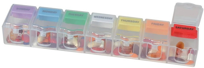 와이지통상 이지도즈 7일 유니버설푸시앤팝 막대약통 2XL 67564 약통 구급함, 이지도즈 푸시앤팝막대약통, 1개 - 쿠팡