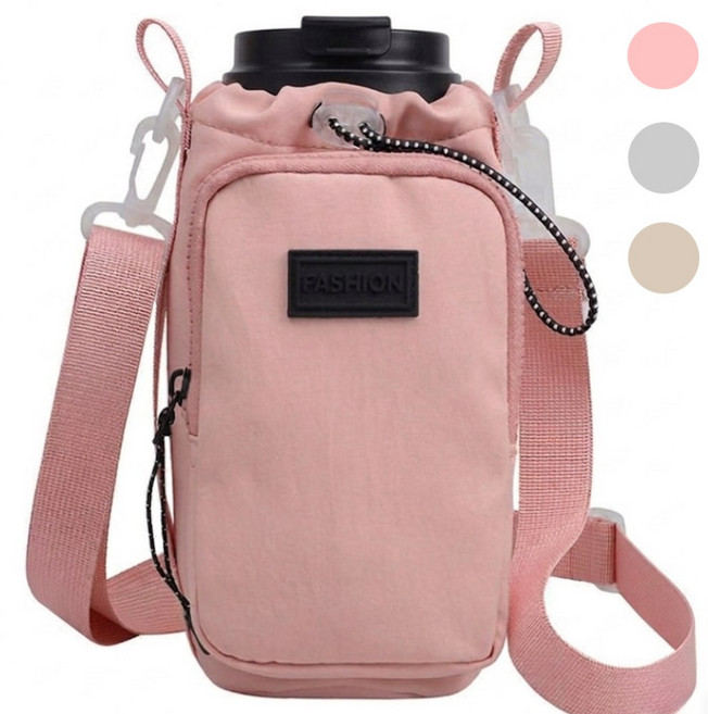 더뉴아 크로스 텀블러백 방수 파우치, 1개, 소프트 핑크