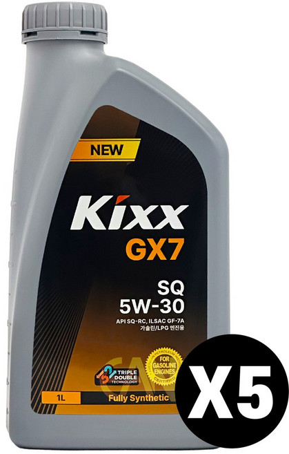 GS 킥스 Kixx GX7 SQ 5W-30 1리터, 1L, 5w30, 5개