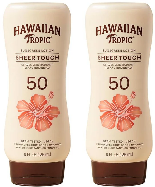 하와이안 트로픽 시어 터치 SPF50+선크림 236ml 2팩 - 쿠팡