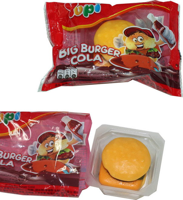 YUPI 콜라향 빅버거 젤리 28g, 1개