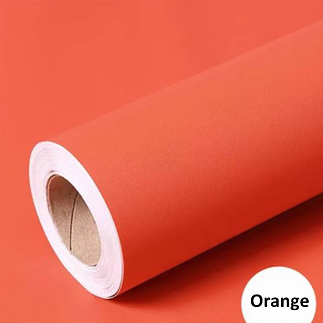 풀바른 붙이는 접착식 단열 방한 셀프 벽지 보온 폼블럭 순색 자체 접착 매트 방 침실 벽 장식 데스크탑 옷장 방수 가구 리노베이션 스티커, 1M x 40CM, Matte Orange