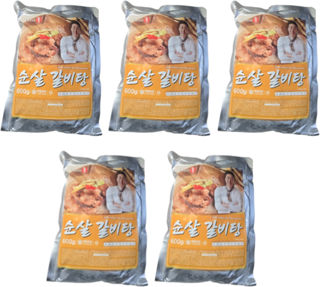 장사의신 순살 뼈없는갈비탕 600g, 5개