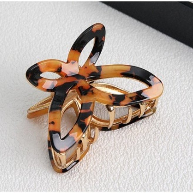 BEAGLE 醋酸合金蝴蝶髮夾 法式中馬尾公主頭鯊魚夾 6.3CM