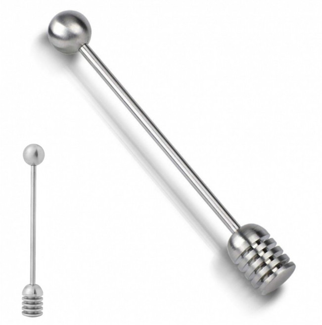 DN 스텐 허니디퍼 꿀 과일청 잼 시럽 숟가락 수저 뜨개, 1개, one