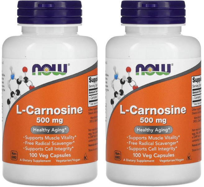 나우푸드 L-카르노신 500mg 베지 캡슐 비건, 100정, 2개