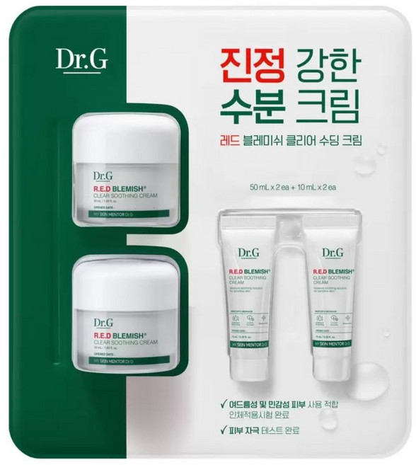 8위 - 닥터지 레드 블레미쉬 클리어 수딩크림 50ml(2ea)+10ml(2ea) 시카 수분 진정, 120ml, 1개