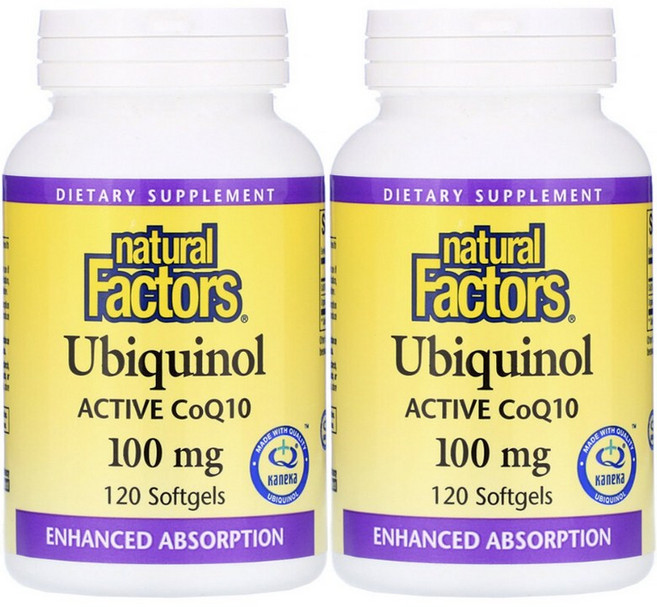 natural Factors 泛醇活性輔酶Q10軟膠囊 100mg, 120顆, 2罐