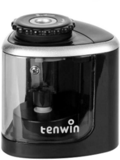 전동연필깎이 건전지 방식 소형 자동 연필깎이, 1개, 블랙