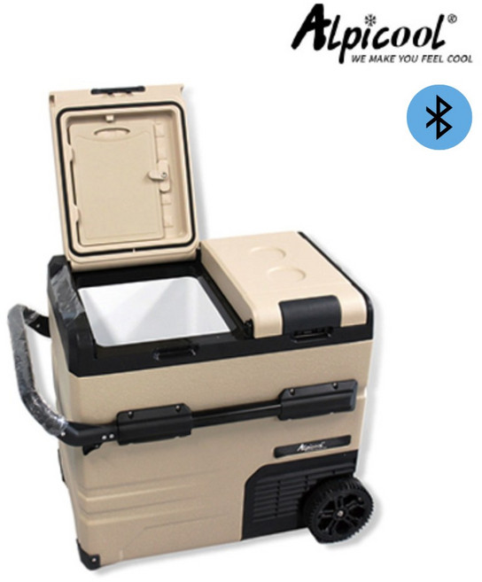 공식수입/공식A/S점 알피쿨 캠핑용 냉장고 55리터 블루투스 모델 KRTAW55BT 1년 무상 AS 어댑터 포함 (준중형SUV 이상 적재가능)