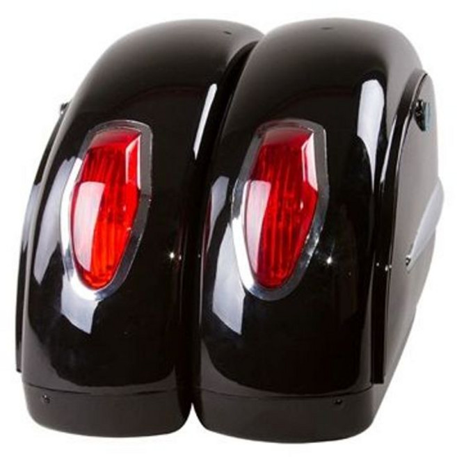 슈퍼커브 사이드백 바이크 오토바이 스쿠터 가죽가방 리어, 글로시블랙 사이드 박스 1쌍+범용 브래킷, 기본 모델명/품번