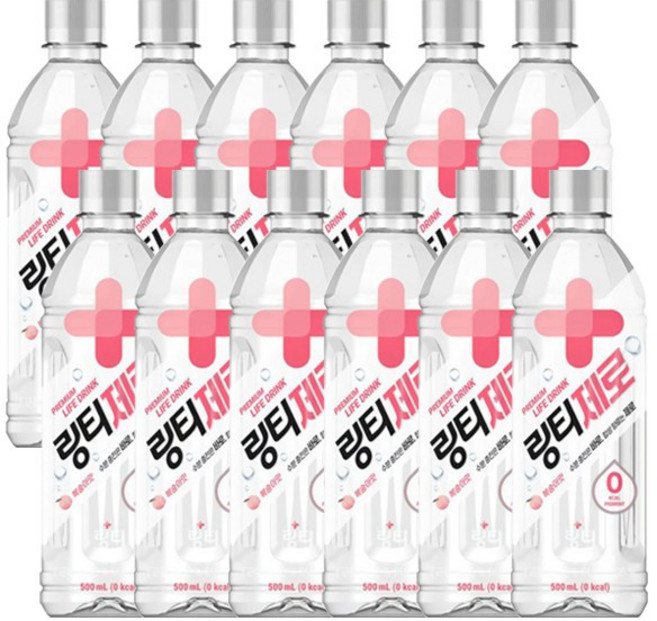 링티제로 복숭아맛, 12개, 500ml
