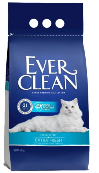 Eve Clean 藍鑽貓砂 植萃除臭 低敏 多貓 礦砂, (藍標)4倍淨味貓砂-微香, 1個, 4.2kg