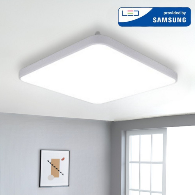 삼성 국산 LED 방등 60W 삼성칩 플리커프리 뉴슬림 천장조명+잔광제거기능, 화이트