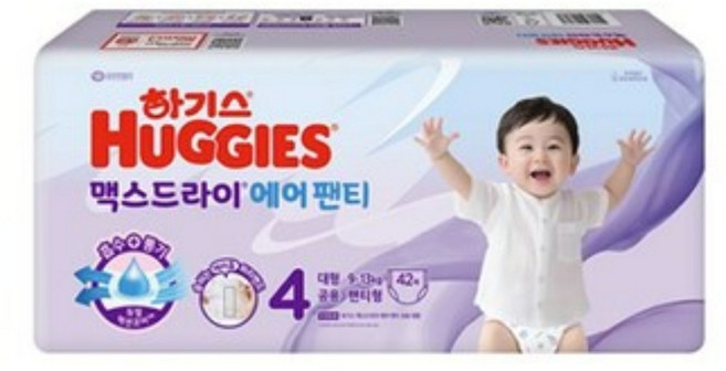 하기스 2024 맥스드라이 에어 팬티형 기저귀 남여공용, 4단계, 42매