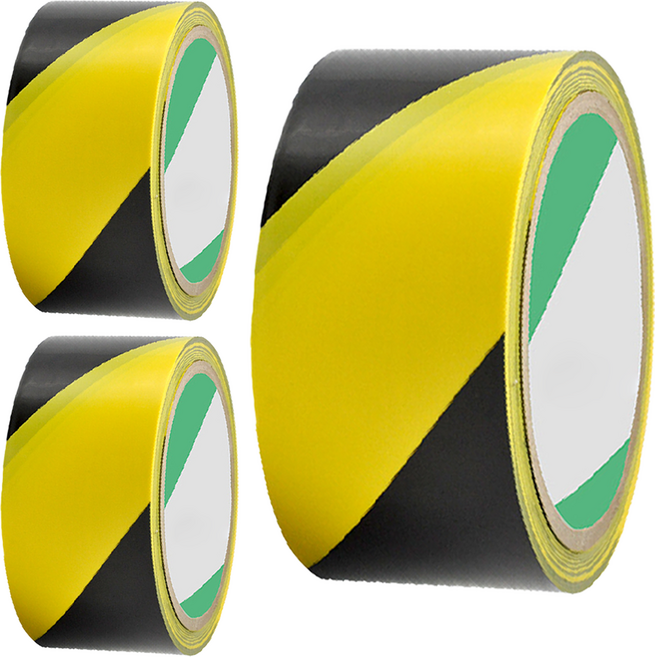 바이트 타이거마크 안전주의 테이프, 노랑 검정, 3개