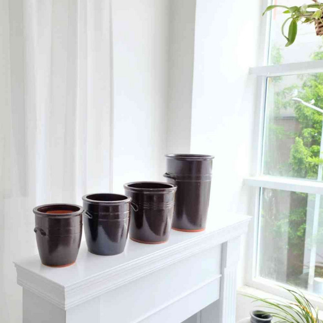 N5 엔티크 옹기 콩시루 화분 1호 16x17cm